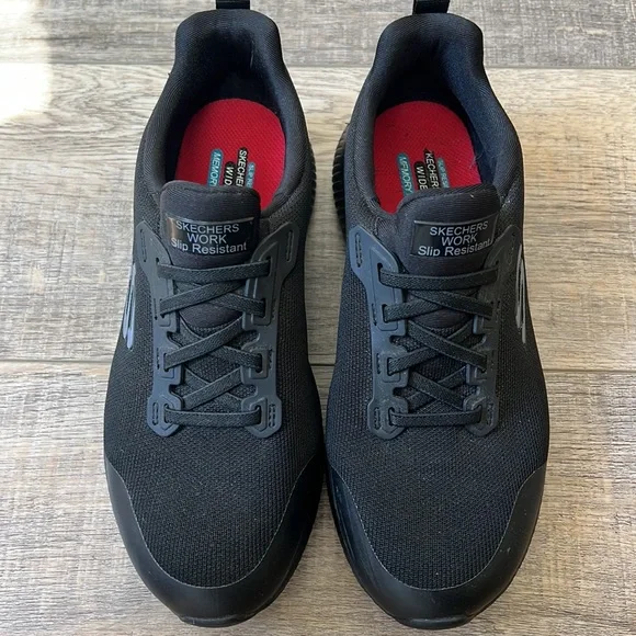 SOLD SOLD SOLD 👟Skechers 👟WORK Wide Fit Slip Resistant Slip On SneakersSize 8 - Picture 2 of 10